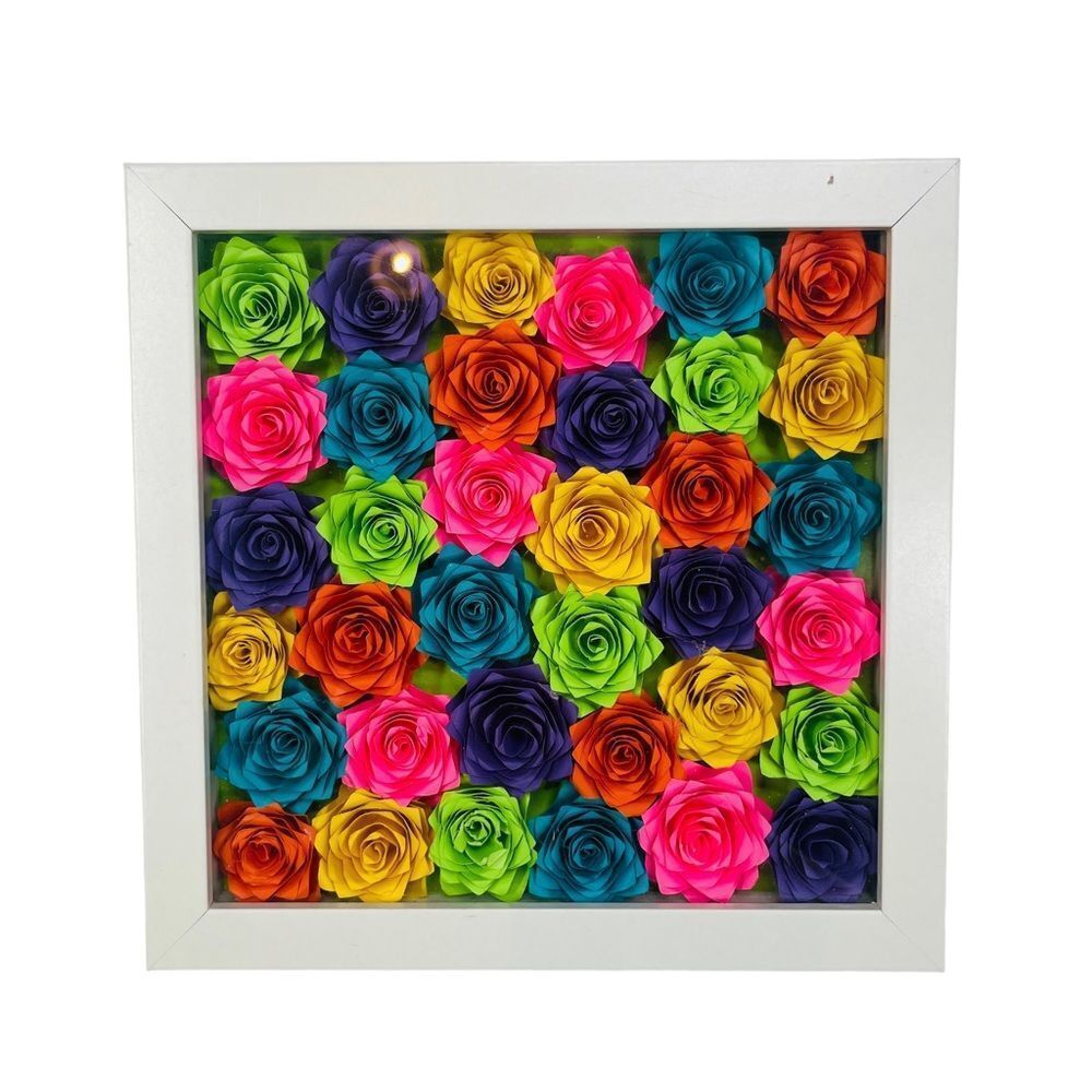 10/$25🦋 Handmade Paper Flower Shadow Box